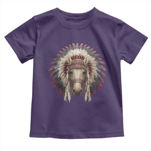 Horse Native American Indigenous Heritage War Bonnet Toddler T Shirt TS11 Purple Print Your Wear