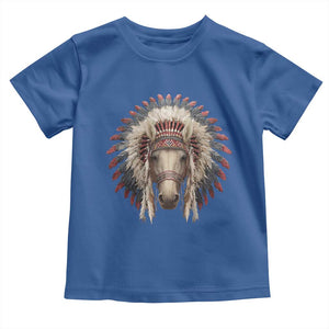 Horse Native American Indigenous Heritage War Bonnet Toddler T Shirt TS11 Royal Blue Print Your Wear