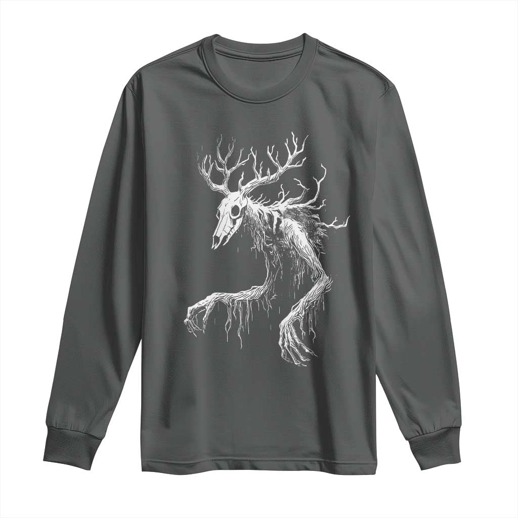 Wendigo Monster Skinwalker Mythical Cryptid Long Sleeve Shirt TS11 Dark Heather Print Your Wear