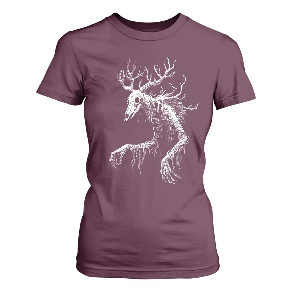 Wendigo Monster Skinwalker Mythical Cryptid T Shirt For Women TS11 Maroon Print Your Wear