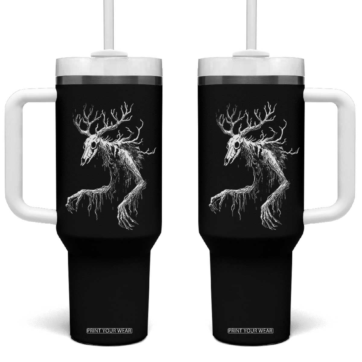 Wendigo Monster Skinwalker Mythical Cryptid Tumbler With Handle TS11 One Size: 40 oz Black Print Your Wear