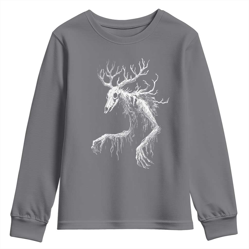 Wendigo Monster Skinwalker Mythical Cryptid Youth Sweatshirt TS11 Charcoal Print Your Wear