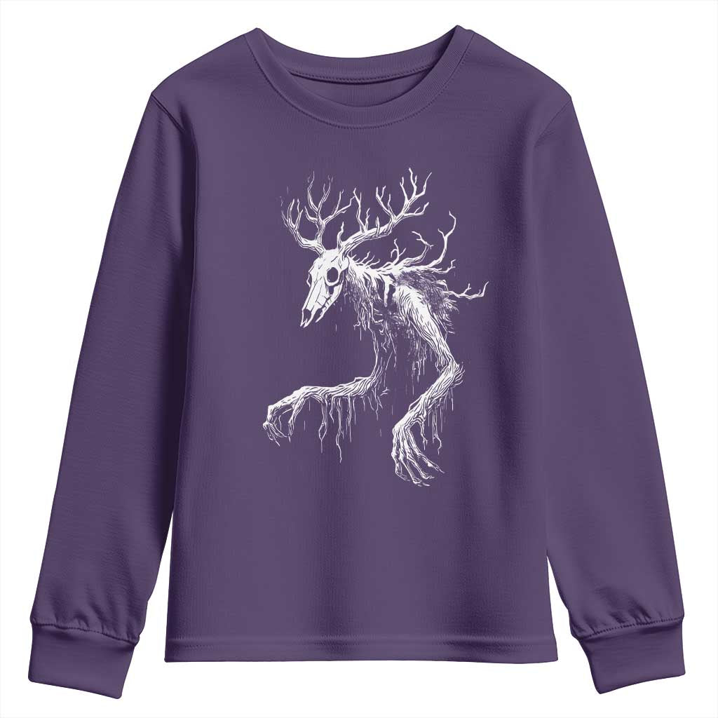 Wendigo Monster Skinwalker Mythical Cryptid Youth Sweatshirt TS11 Purple Print Your Wear