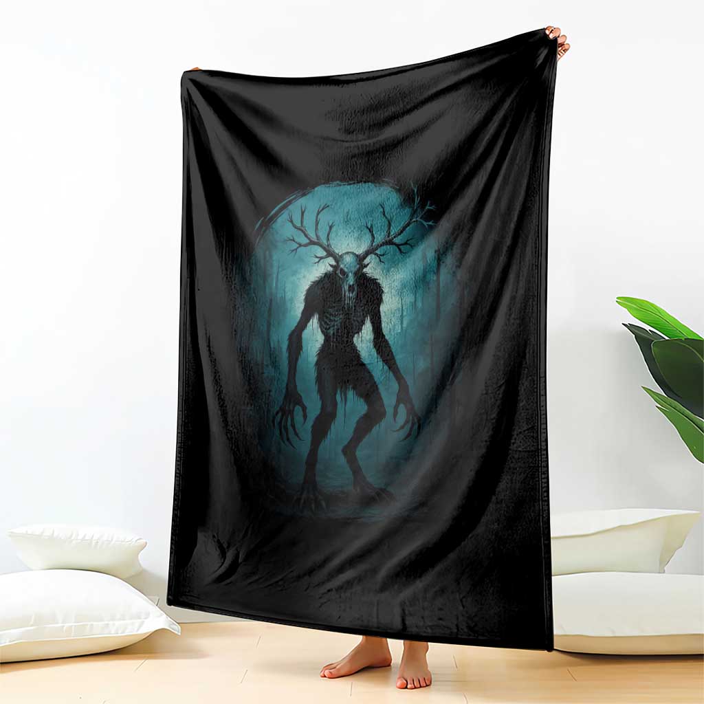 Wendigo Monster Skinwalker Mythical Cryptid Dark Forest Throw Blanket TS11 Print Your Wear