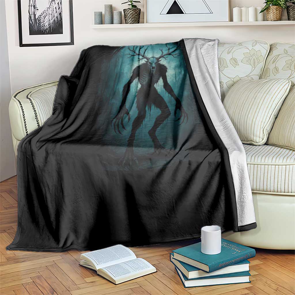 Wendigo Monster Skinwalker Mythical Cryptid Dark Forest Throw Blanket TS11 Print Your Wear