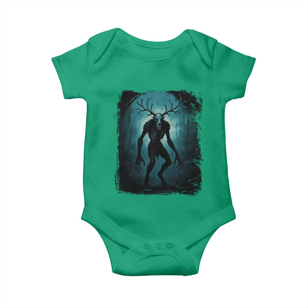 Wendigo Monster Skinwalker Mythical Cryptid Dark Forest Baby Onesie TS11 Irish Green Print Your Wear