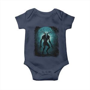 Wendigo Monster Skinwalker Mythical Cryptid Dark Forest Baby Onesie TS11 Navy Print Your Wear