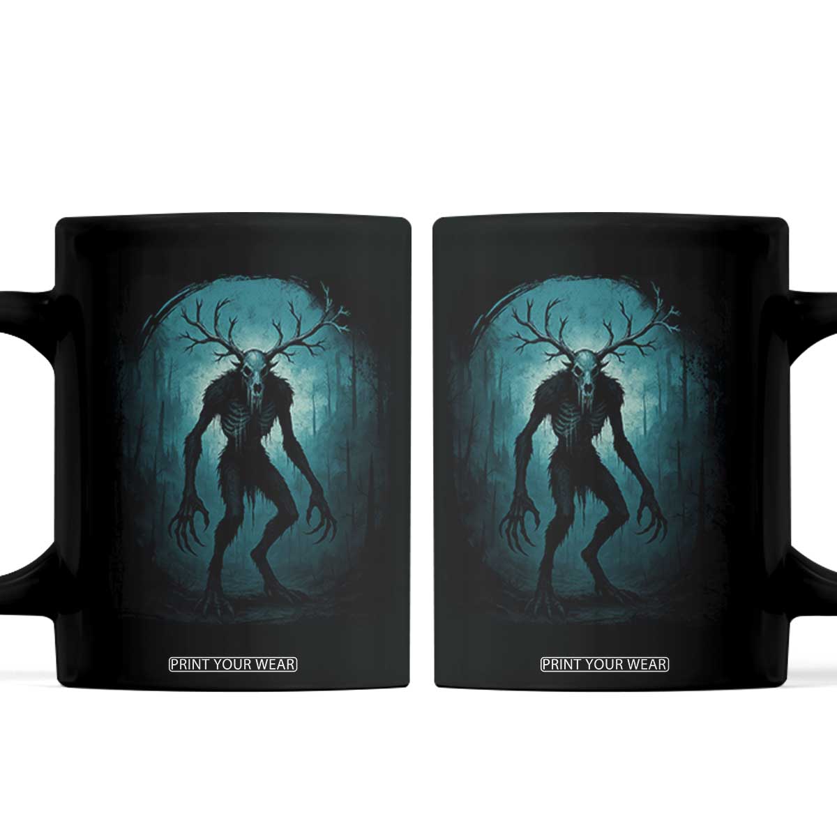 Wendigo Monster Skinwalker Mythical Cryptid Dark Forest Coffee Mug TS11 Black Print Your Wear