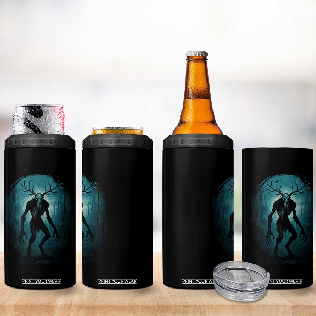 Wendigo Monster Skinwalker Mythical Cryptid Dark Forest 4 in 1 Can Cooler Tumbler TS11 Print Your Wear