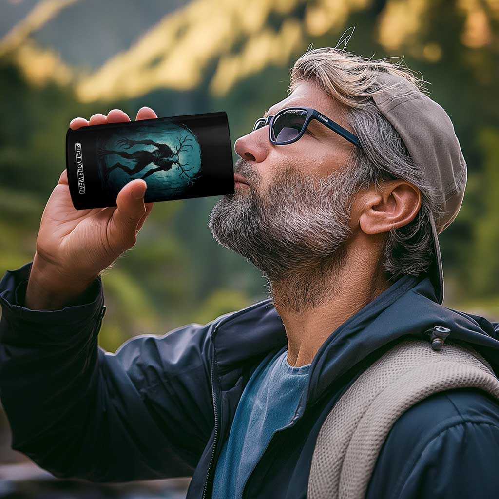 Wendigo Monster Skinwalker Mythical Cryptid Dark Forest 4 in 1 Can Cooler Tumbler TS11 Print Your Wear