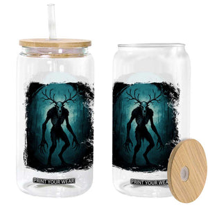 Wendigo Monster Skinwalker Mythical Cryptid Dark Forest Glass Can TS11 Print Your Wear