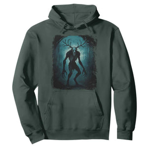 Wendigo Monster Skinwalker Mythical Cryptid Dark Forest Hoodie TS11 Dark Forest Green Print Your Wear