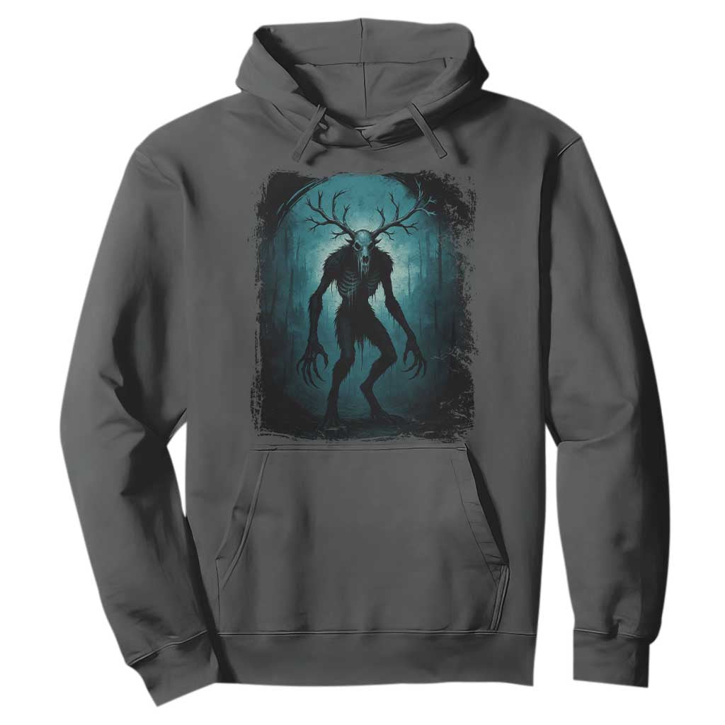 Wendigo Monster Skinwalker Mythical Cryptid Dark Forest Hoodie TS11 Dark Heather Print Your Wear