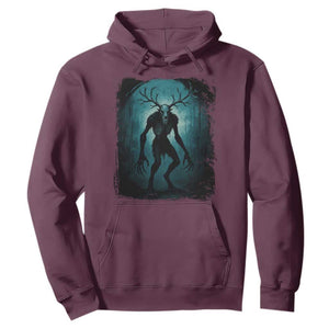 Wendigo Monster Skinwalker Mythical Cryptid Dark Forest Hoodie TS11 Maroon Print Your Wear