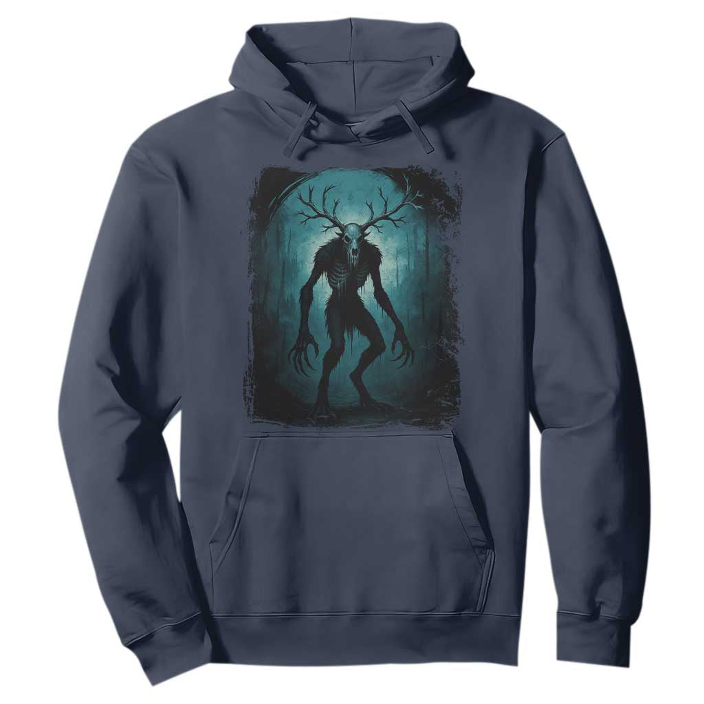Wendigo Monster Skinwalker Mythical Cryptid Dark Forest Hoodie TS11 Navy Print Your Wear
