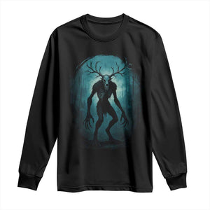 Wendigo Monster Skinwalker Mythical Cryptid Dark Forest Long Sleeve Shirt TS11 Black Print Your Wear