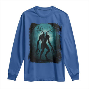 Wendigo Monster Skinwalker Mythical Cryptid Dark Forest Long Sleeve Shirt TS11 Royal Blue Print Your Wear