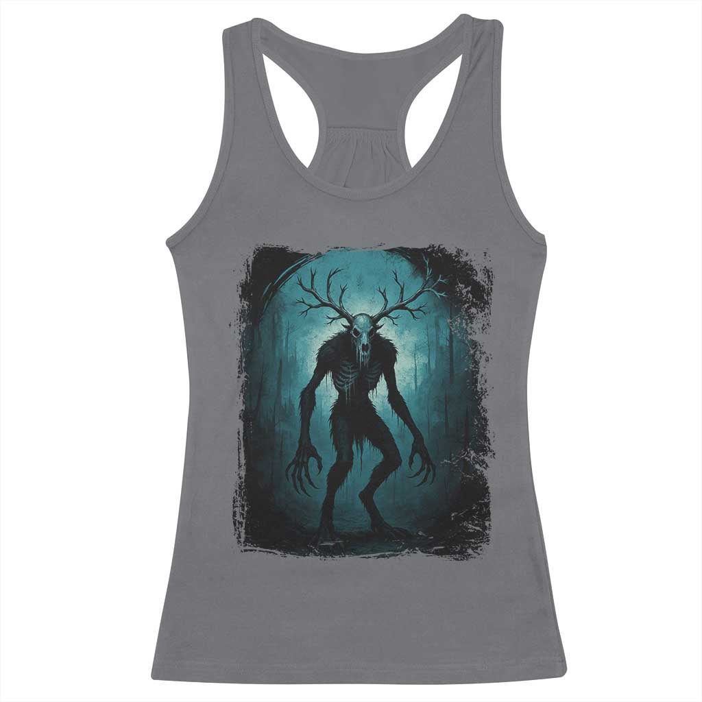 Wendigo Monster Skinwalker Mythical Cryptid Dark Forest Racerback Tank Top TS11 Charcoal Print Your Wear