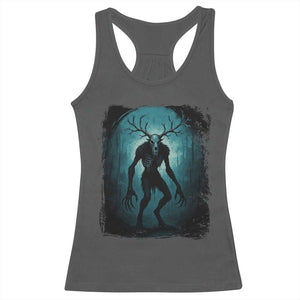 Wendigo Monster Skinwalker Mythical Cryptid Dark Forest Racerback Tank Top TS11 Dark Heather Print Your Wear