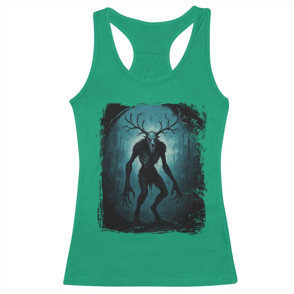 Wendigo Monster Skinwalker Mythical Cryptid Dark Forest Racerback Tank Top TS11 Irish Green Print Your Wear