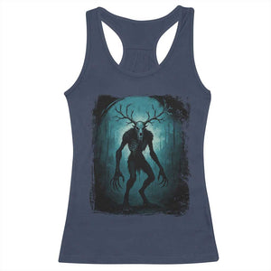 Wendigo Monster Skinwalker Mythical Cryptid Dark Forest Racerback Tank Top TS11 Navy Print Your Wear