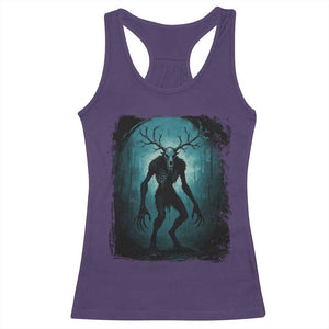 Wendigo Monster Skinwalker Mythical Cryptid Dark Forest Racerback Tank Top TS11 Purple Print Your Wear