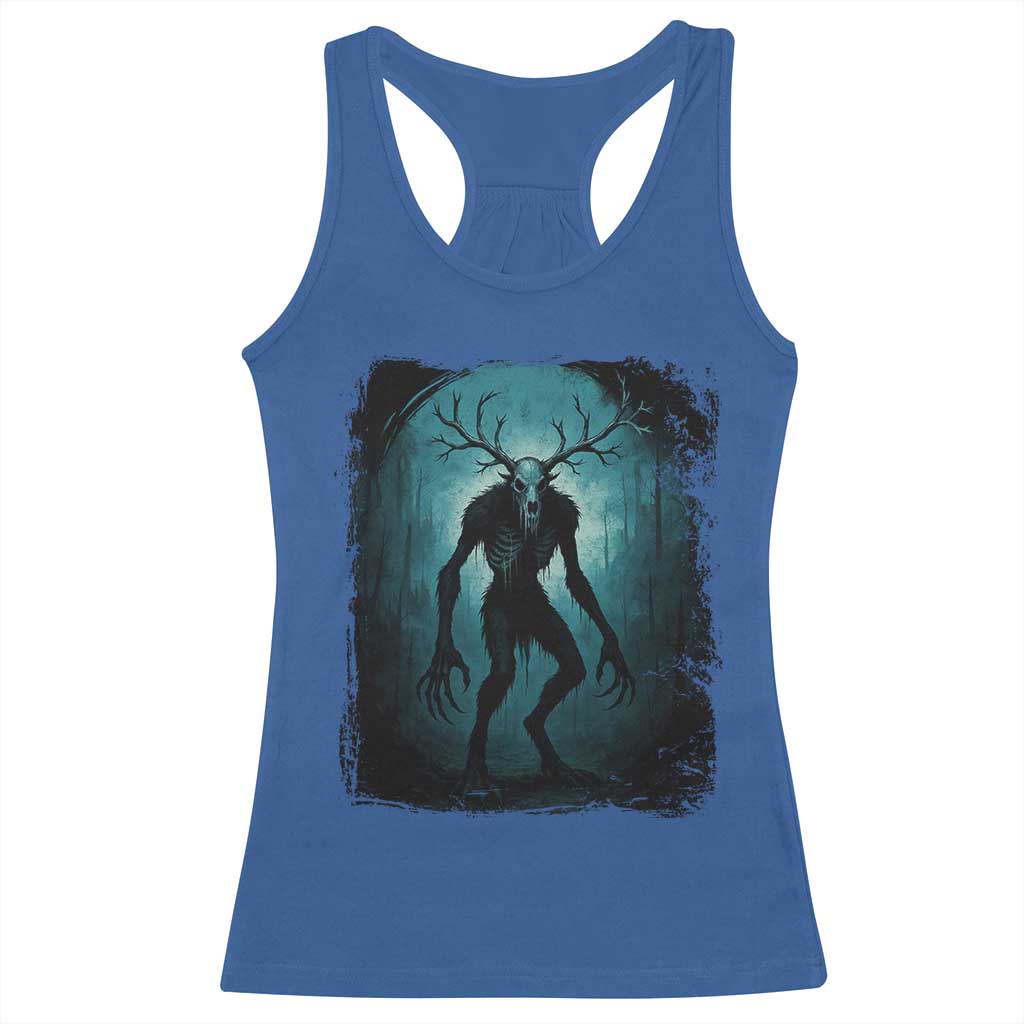 Wendigo Monster Skinwalker Mythical Cryptid Dark Forest Racerback Tank Top TS11 Royal Blue Print Your Wear