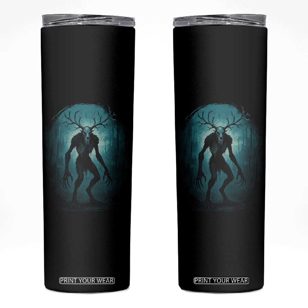 Wendigo Monster Skinwalker Mythical Cryptid Dark Forest Skinny Tumbler TS11 Black Print Your Wear