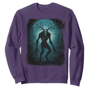 Wendigo Monster Skinwalker Mythical Cryptid Dark Forest Sweatshirt TS11 Purple Print Your Wear