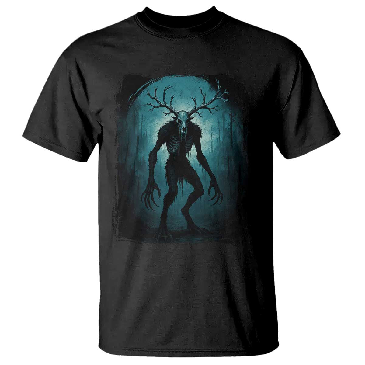 Wendigo Monster Skinwalker Mythical Cryptid Dark Forest T Shirt TS11 Black Print Your Wear