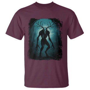 Wendigo Monster Skinwalker Mythical Cryptid Dark Forest T Shirt TS11 Maroon Print Your Wear