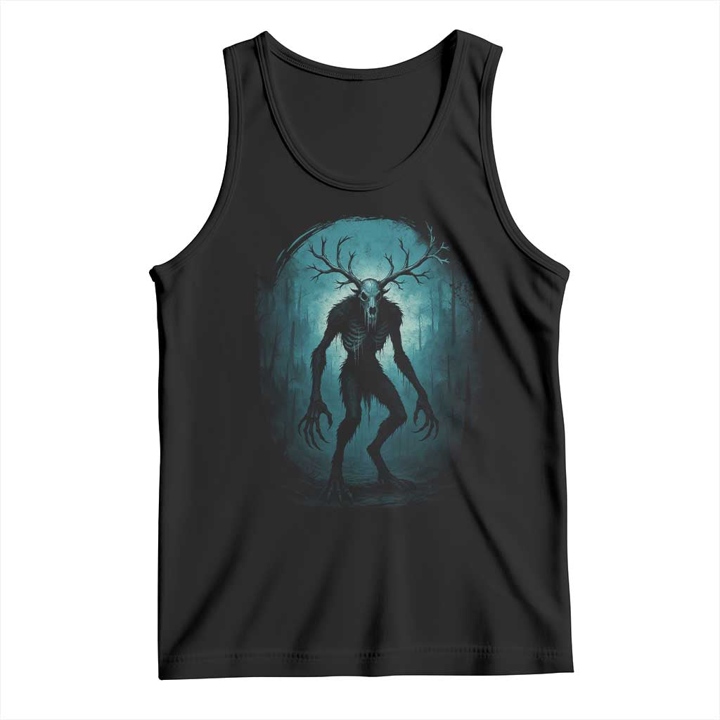 Wendigo Monster Skinwalker Mythical Cryptid Dark Forest Tank Top TS11 Black Print Your Wear