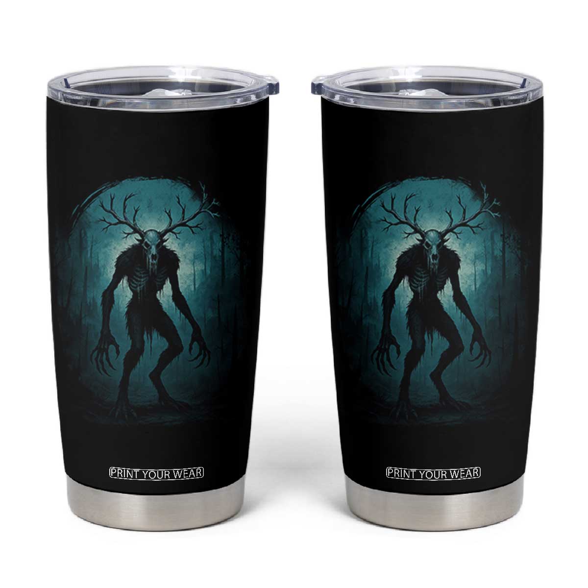 Wendigo Monster Skinwalker Mythical Cryptid Dark Forest Tumbler Cup TS11 Black Print Your Wear