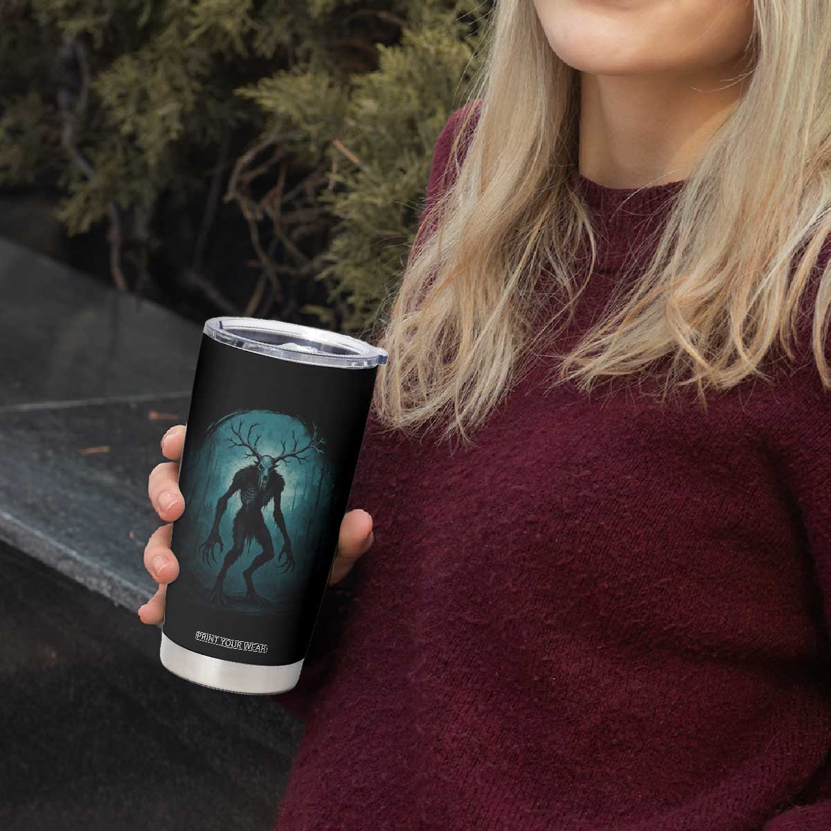Wendigo Monster Skinwalker Mythical Cryptid Dark Forest Tumbler Cup TS11 Print Your Wear