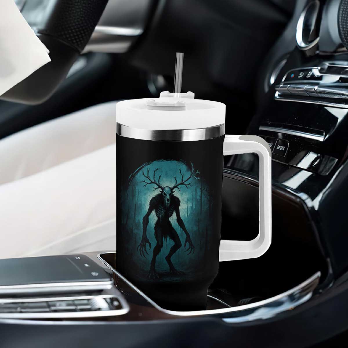 Wendigo Monster Skinwalker Mythical Cryptid Dark Forest Tumbler With Handle TS11 Print Your Wear