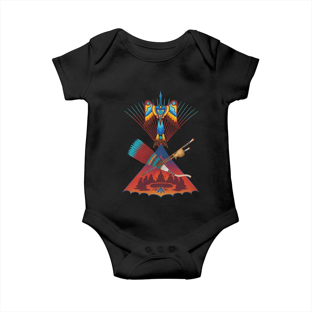 Native American Indigenous Heritage Peyote Water Bird Baby Onesie TS11 Black Print Your Wear