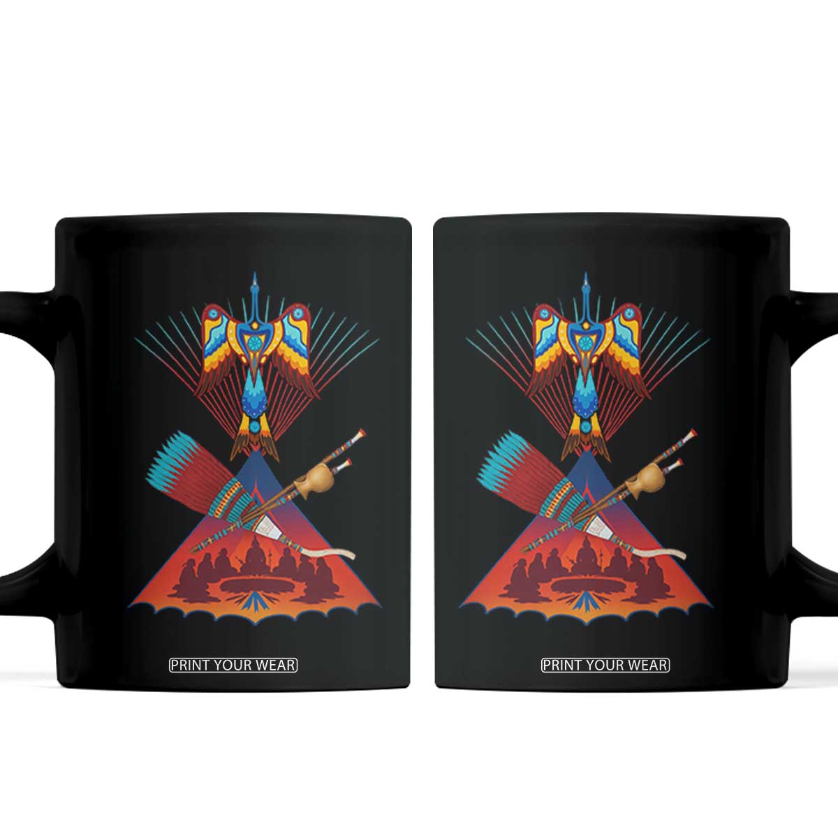 Native American Indigenous Heritage Peyote Water Bird Coffee Mug TS11 Black Print Your Wear
