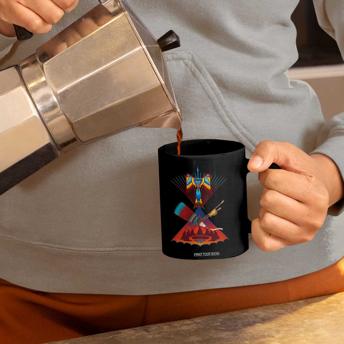 Native American Indigenous Heritage Peyote Water Bird Coffee Mug TS11 Print Your Wear