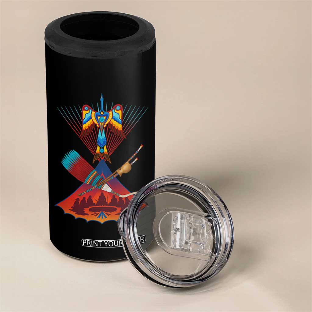 Native American Indigenous Heritage Peyote Water Bird 4 in 1 Can Cooler Tumbler TS11 Print Your Wear