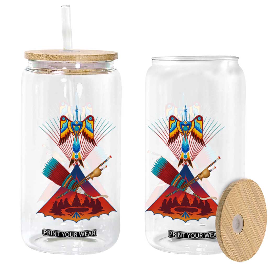 Native American Indigenous Heritage Peyote Water Bird Glass Can TS11 Print Your Wear