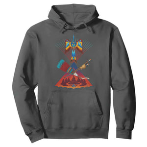 Native American Indigenous Heritage Peyote Water Bird Hoodie TS11 Dark Heather Print Your Wear