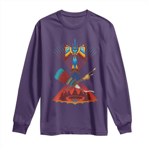 Native American Indigenous Heritage Peyote Water Bird Long Sleeve Shirt TS11 Purple Print Your Wear