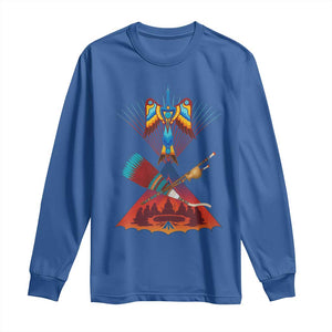 Native American Indigenous Heritage Peyote Water Bird Long Sleeve Shirt TS11 Royal Blue Print Your Wear