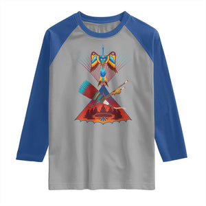 Native American Indigenous Heritage Peyote Water Bird Raglan Shirt TS11 Sport Gray Royal Print Your Wear