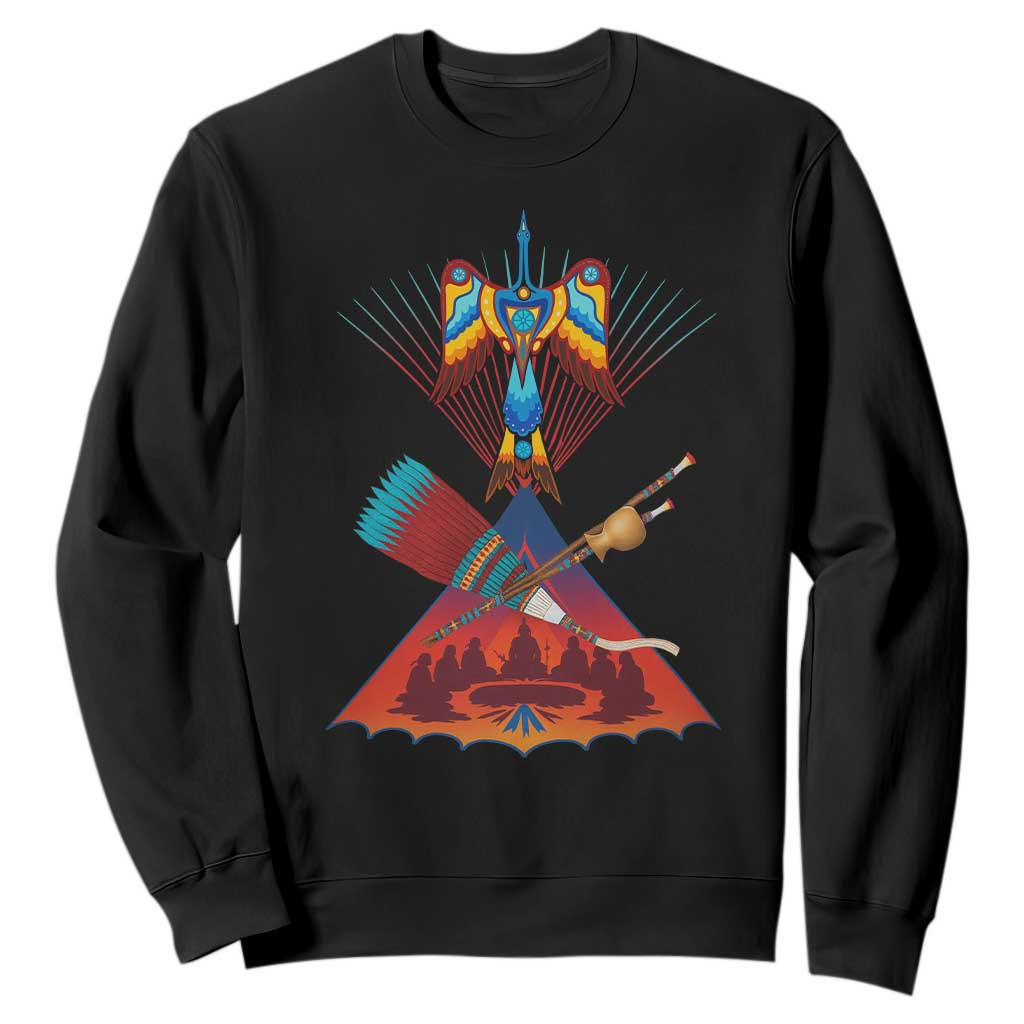 Native American Indigenous Heritage Peyote Water Bird Sweatshirt TS11 Black Print Your Wear
