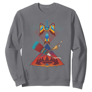 Native American Indigenous Heritage Peyote Water Bird Sweatshirt TS11 Charcoal Print Your Wear