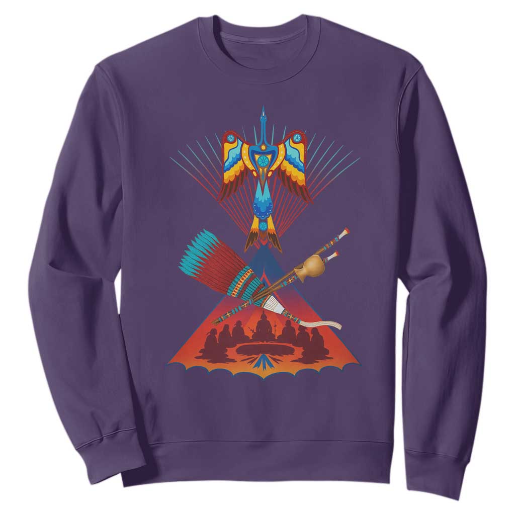Native American Indigenous Heritage Peyote Water Bird Sweatshirt TS11 Purple Print Your Wear