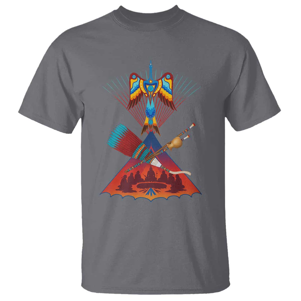Native American Indigenous Heritage Peyote Water Bird T Shirt TS11 Charcoal Print Your Wear
