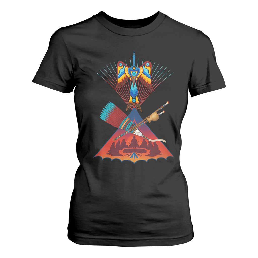 Native American Indigenous Heritage Peyote Water Bird T Shirt For Women TS11 Black Print Your Wear