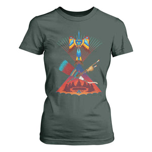 Native American Indigenous Heritage Peyote Water Bird T Shirt For Women TS11 Dark Forest Green Print Your Wear